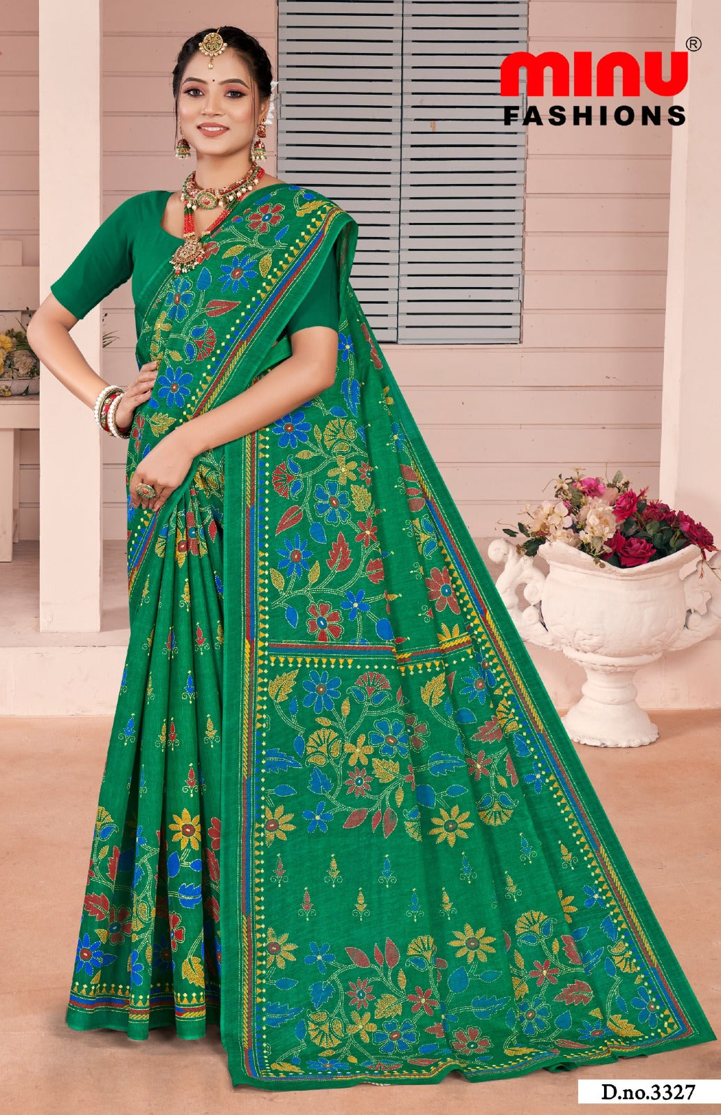 Malai Cotton Saree Nakshi Kantha (Vol-4) - 10 Pcs Set