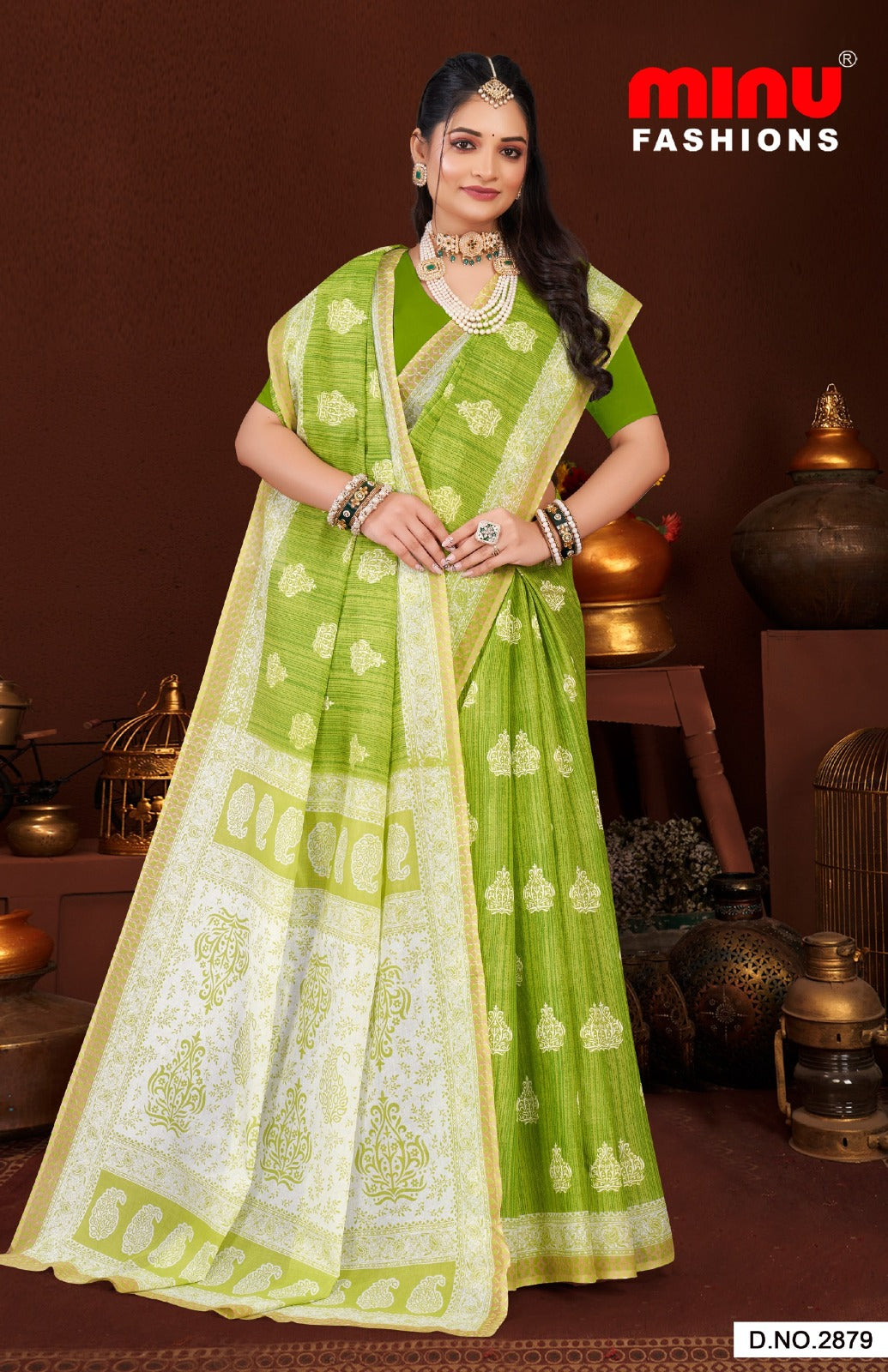 Malai Cotton Saree Priyatama Pestal - 10 Pcs Set