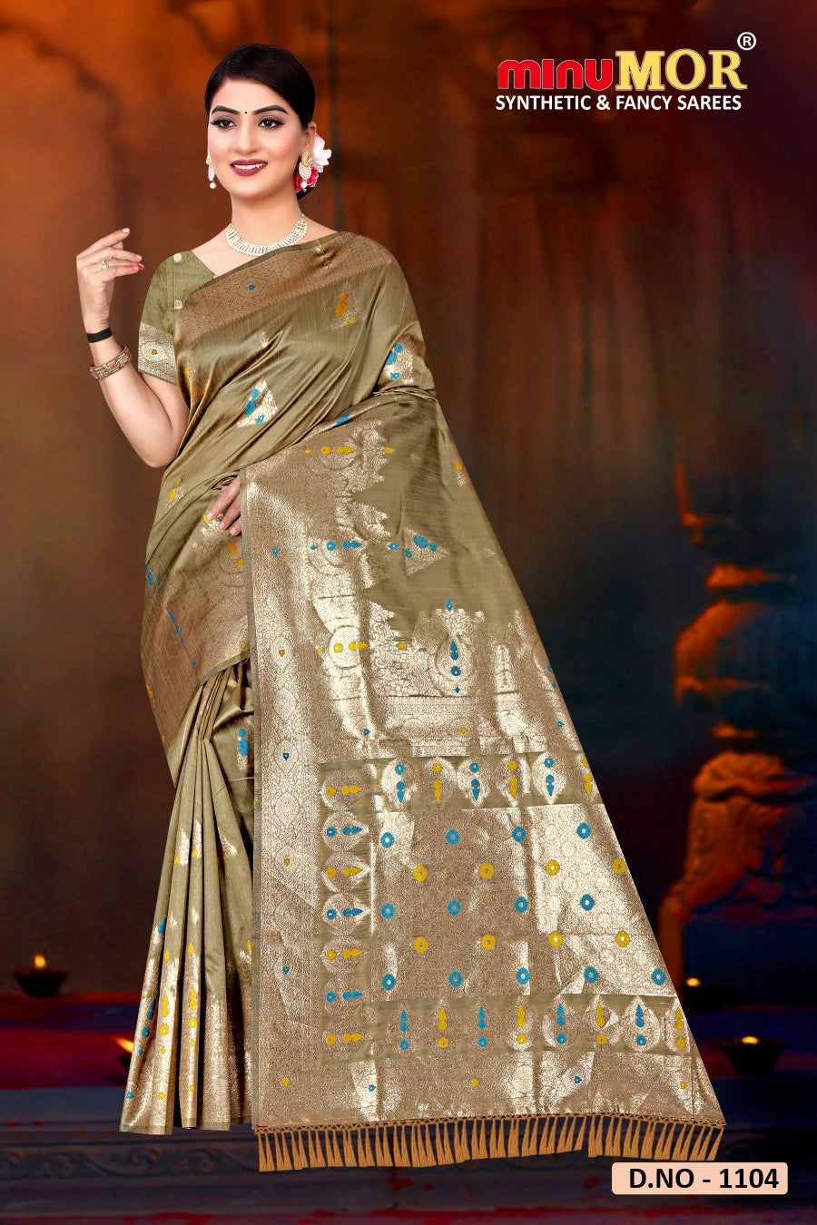Fancy Saree Rajoori (Design_1101-1106) (BP) - 6 Pcs Set
