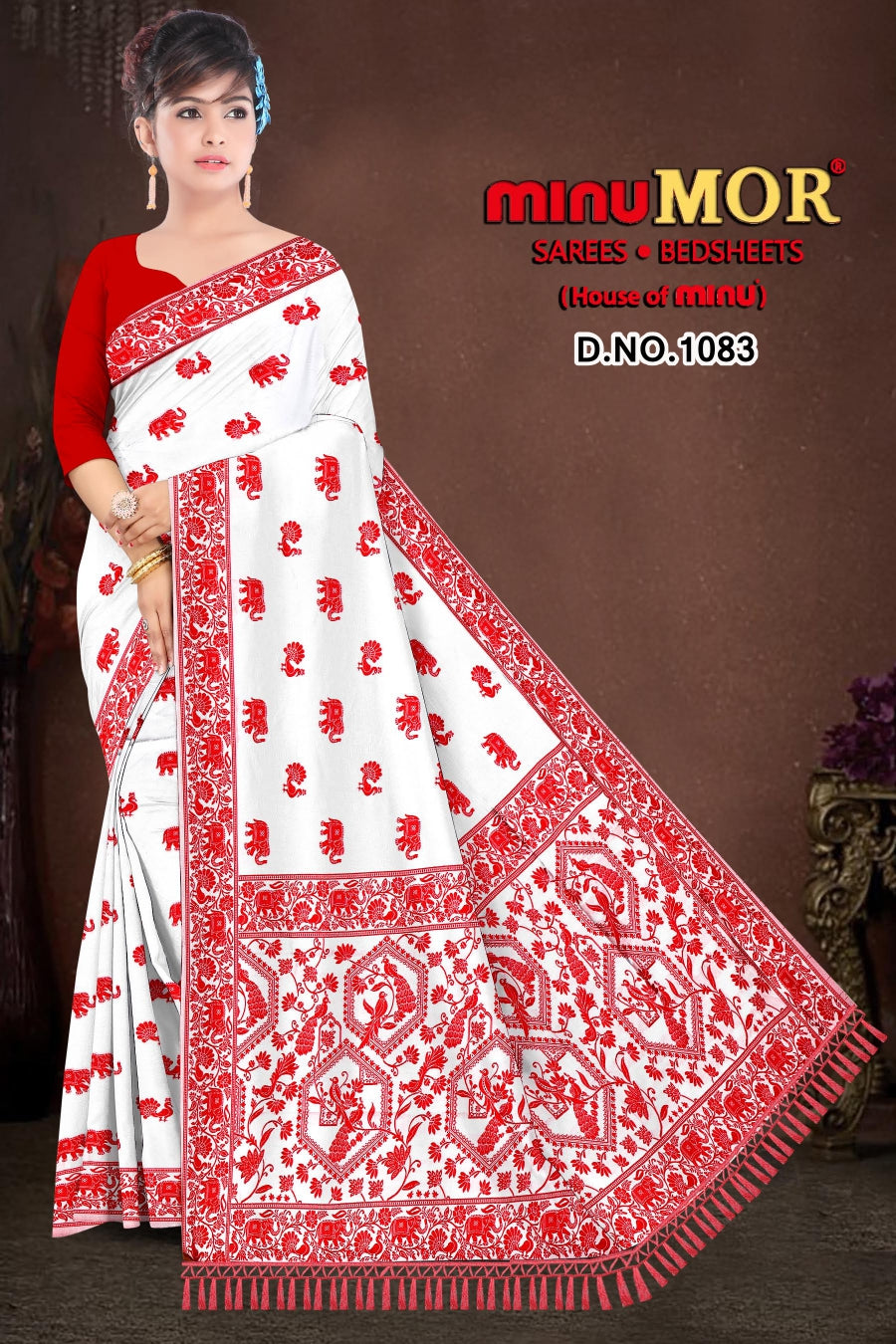 Fancy Saree Red Wire (BP) - 8 Pcs Set