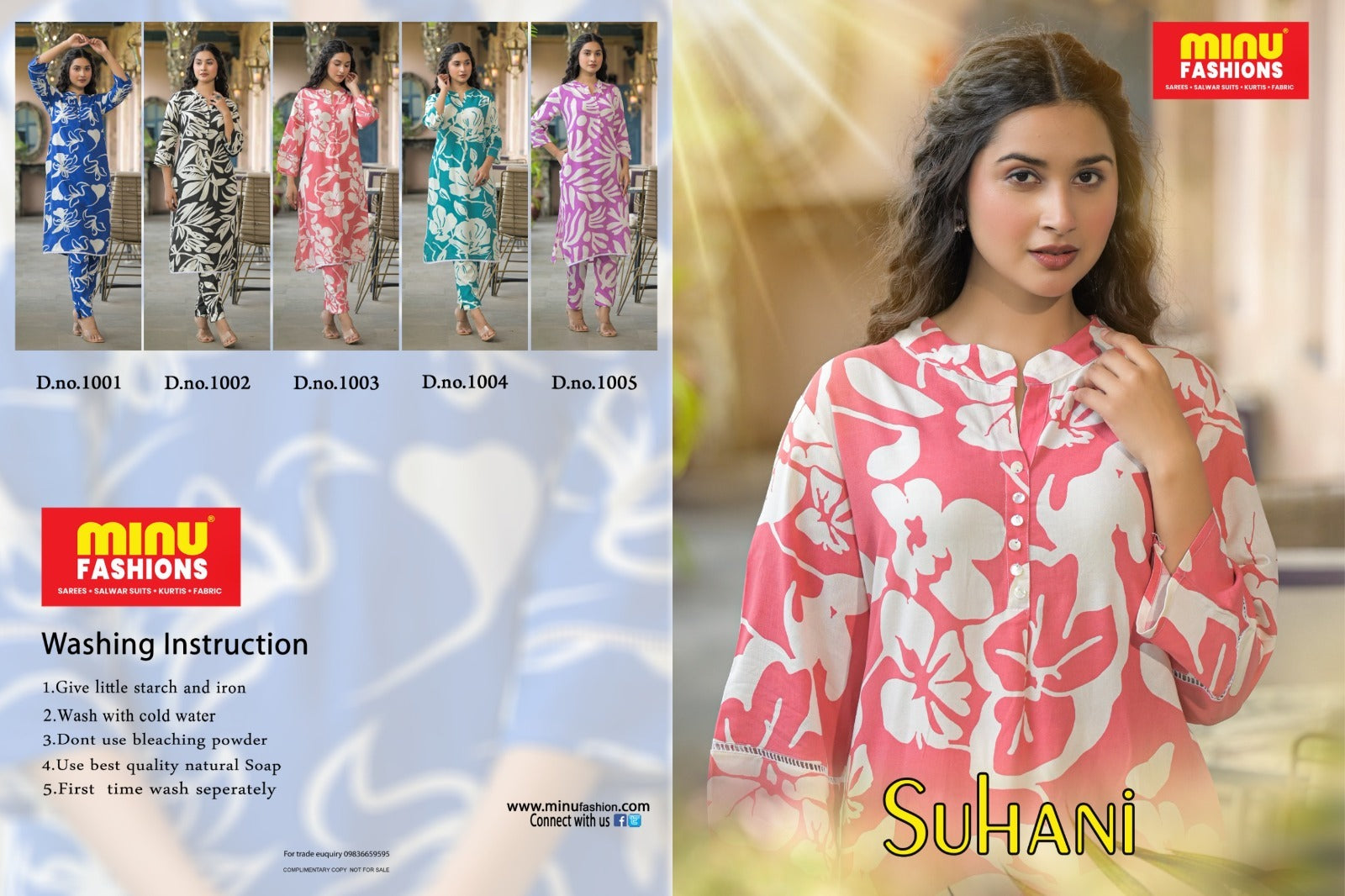 2 Piece Rayon Cord Set Suhani - 5 Pcs Set