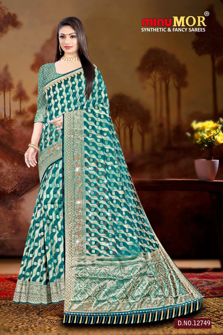 Fancy Saree Sajni (Design No_ 12749) (BP) - 6 Pcs Set