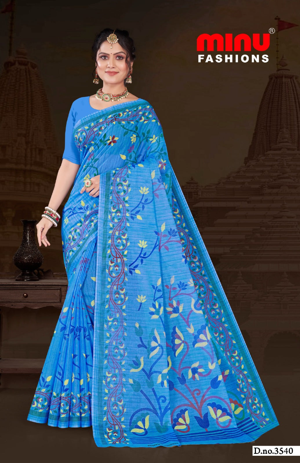 Malai Cotton Saree Tulip (Vol-2) - 8 Pcs Set