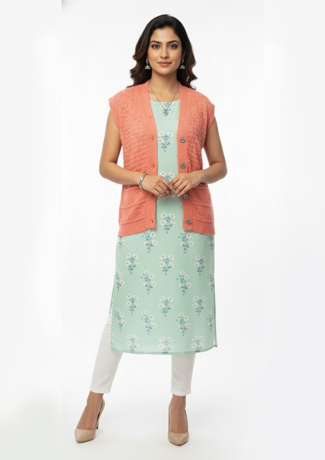 Woolen Half Sleeve Pullover Kusum (Special Rate) - Assorted 6 Pcs