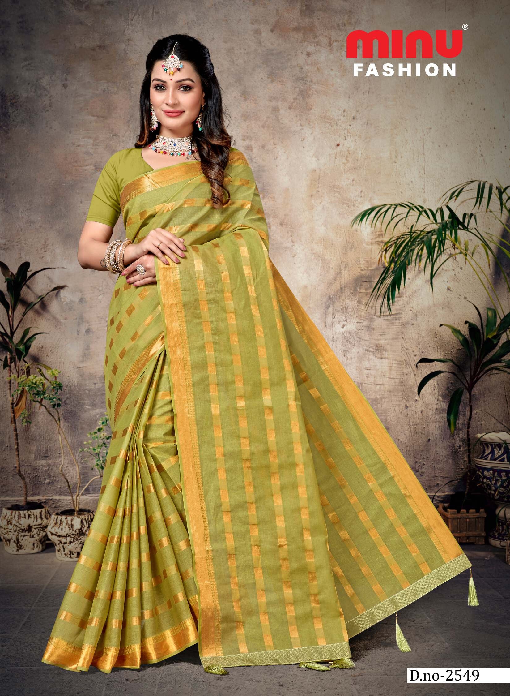 Embroidered Saree Gold Biscuit EMB (Special Rate) (8P)
