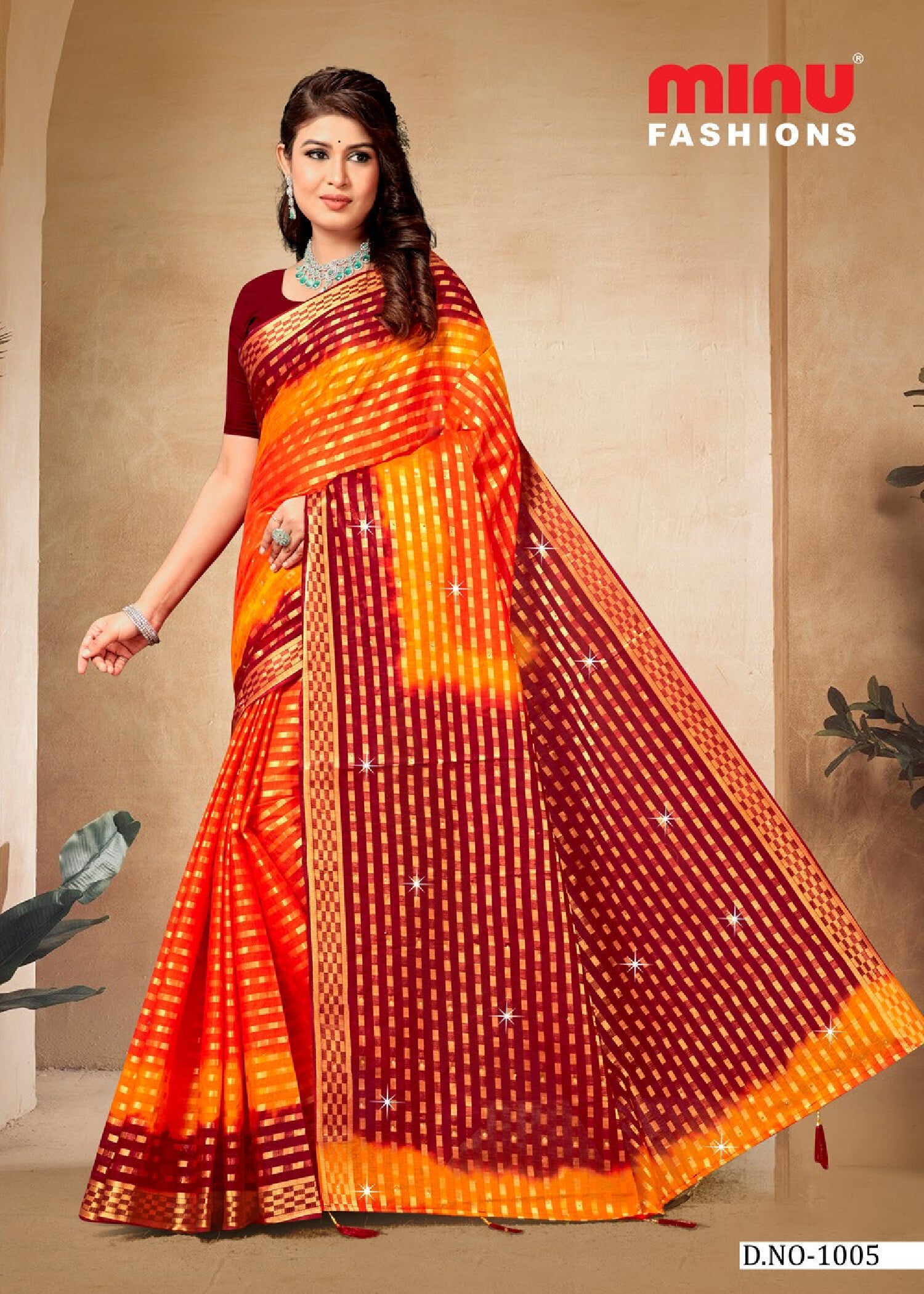 Embroidered Saree Sona EMB (Special Rate) (10P)
