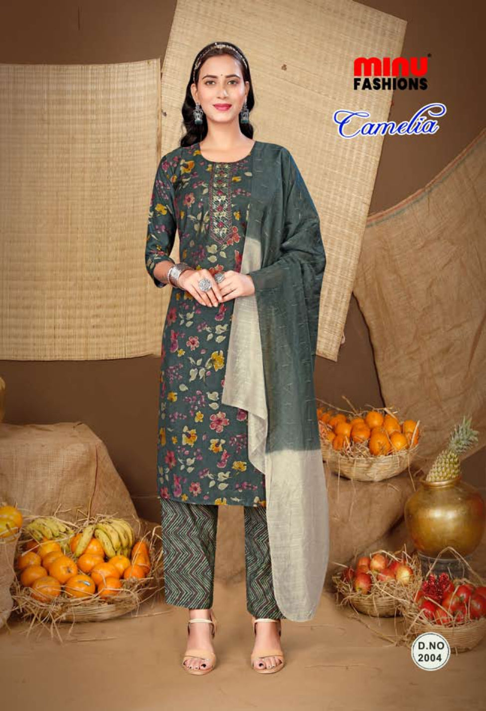 Printed Cotton Stitched Salwar Suit Camelia Vol-2 - 10 Pcs Set