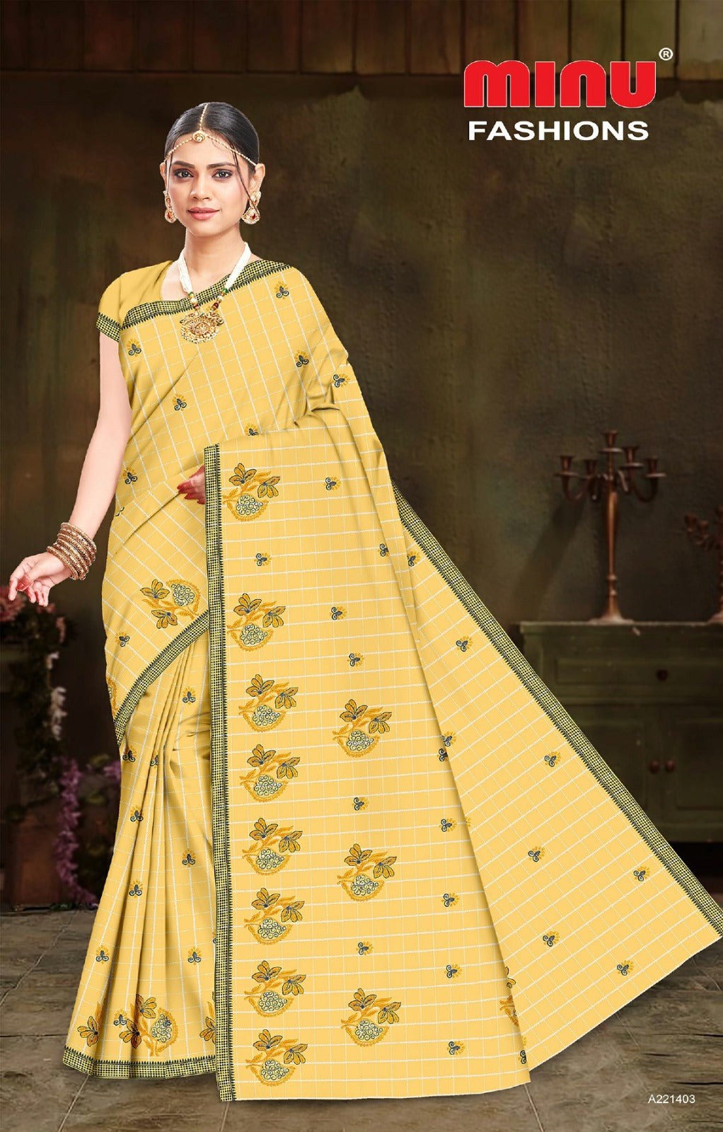 Embroidered Cotton Saree Chatori (Special Rate) - 8 Pcs Set