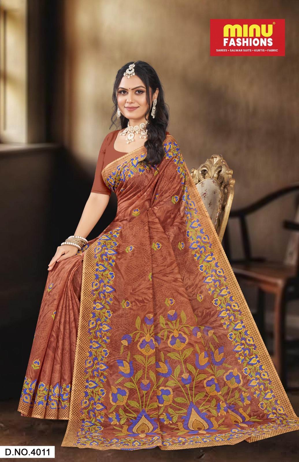 Malai Cotton Saree Dusty Beauty (Vol-4) - 8 Pcs Set
