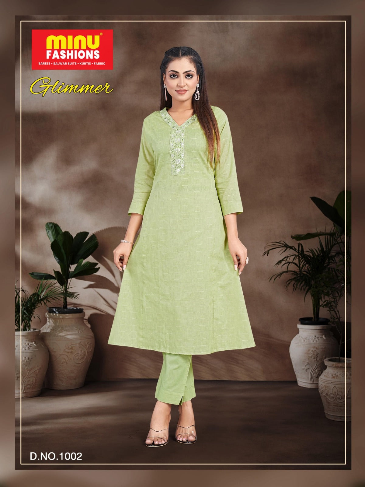 2 Piece Cotton Kurti Set Glimmer Combo - 4 Pcs Set
