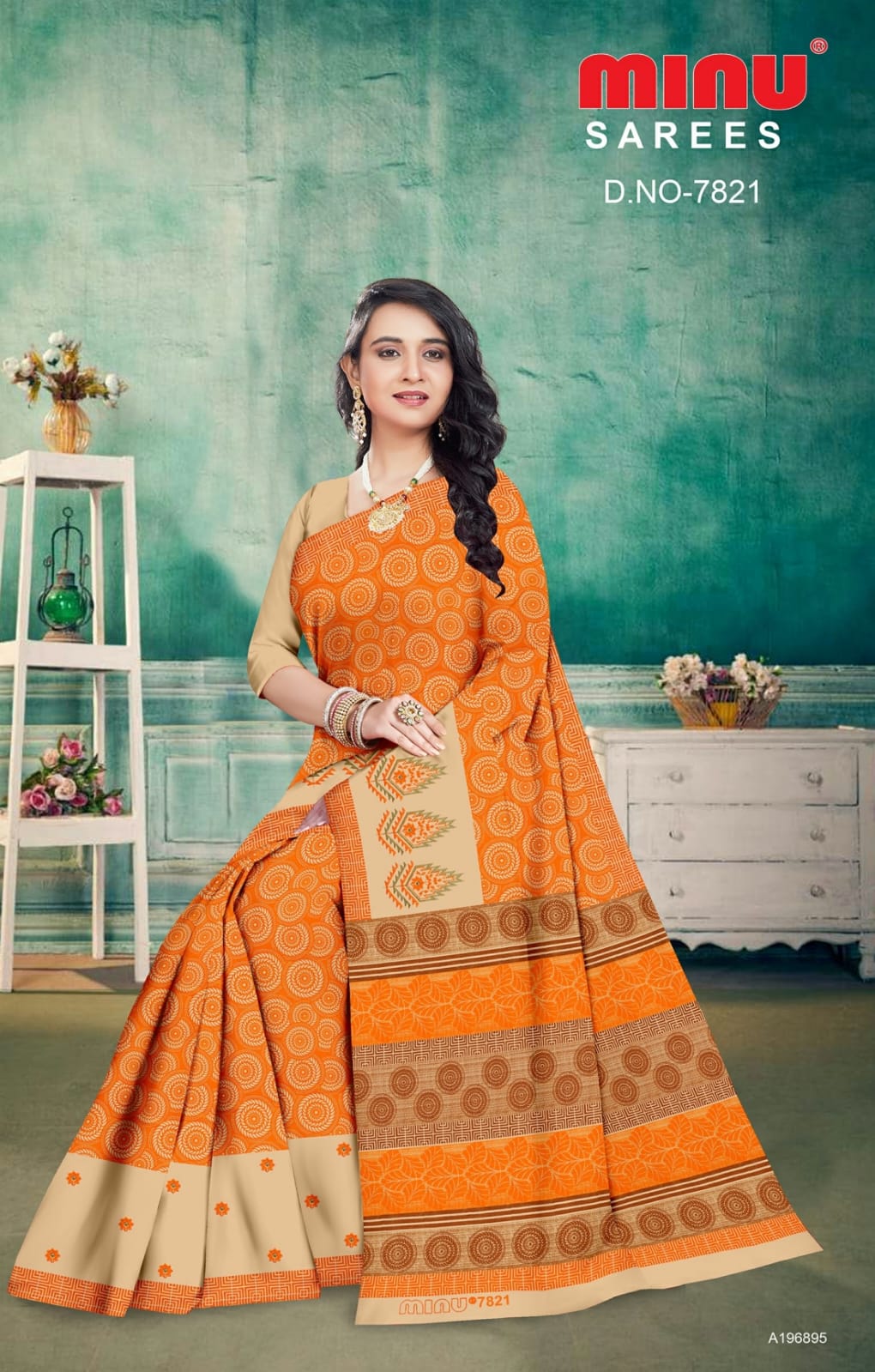 Embroidered Cotton Saree Jannat (Special Rate) - 8 Pcs Set