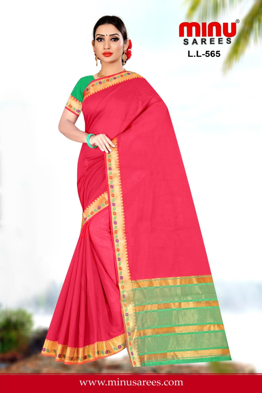 Fancy Saree Ladli Handloom (BP) - 6 Pcs Set