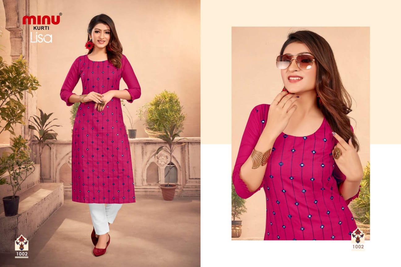 Printed Cotton Kurti Lisa - 6 Pcs Set