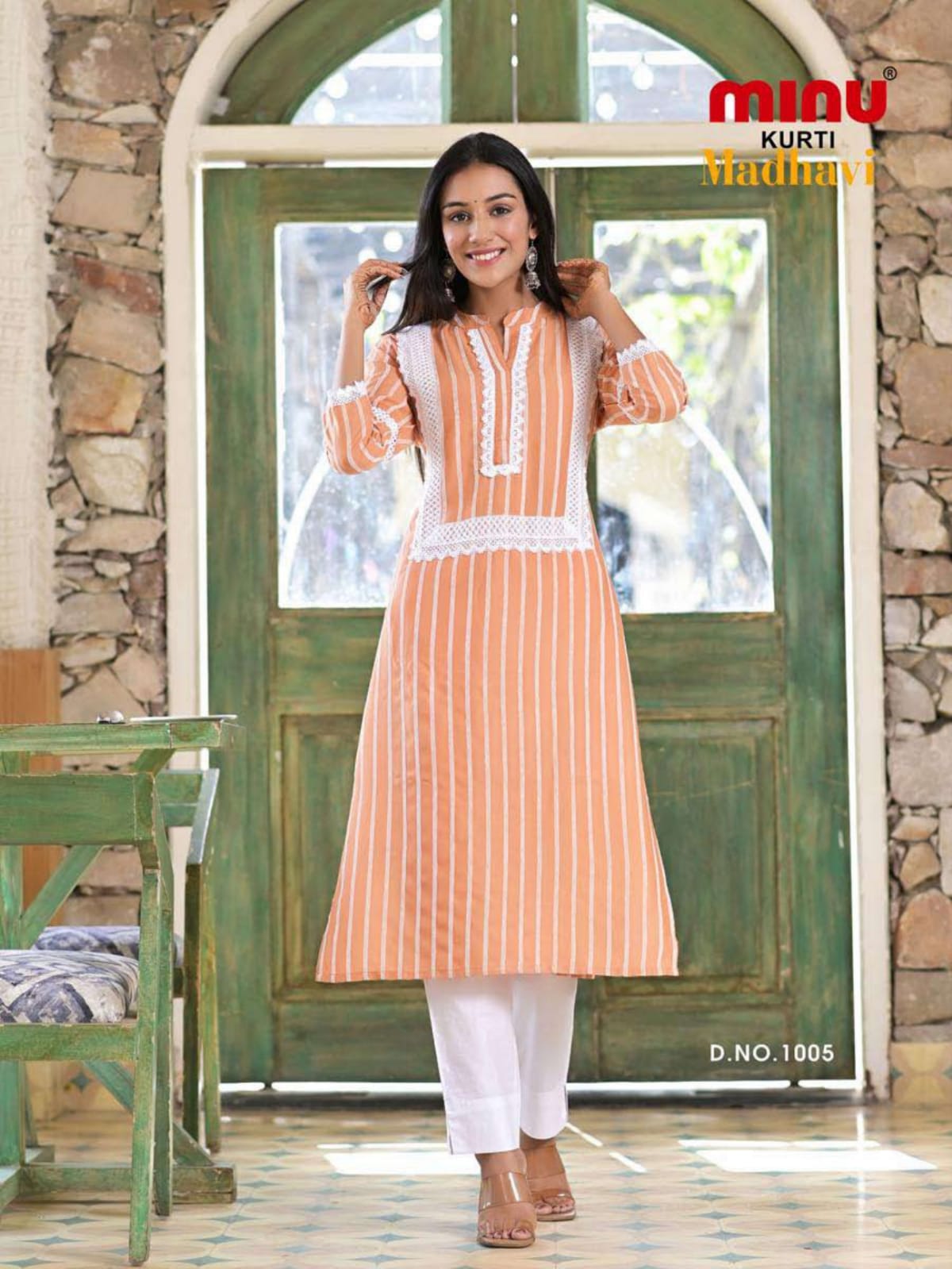 Rayon Long Kurti Madhvi - 5 Pcs Set