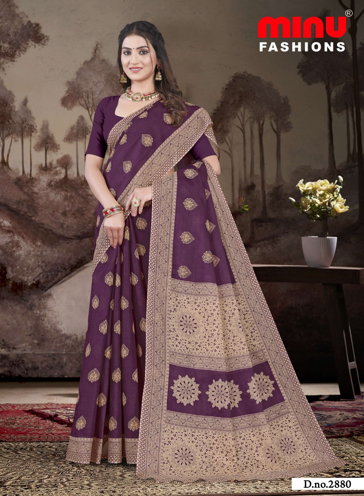 Printed Cotton Saree Manchali Kimora (Vol-2) - 10 Pcs Set