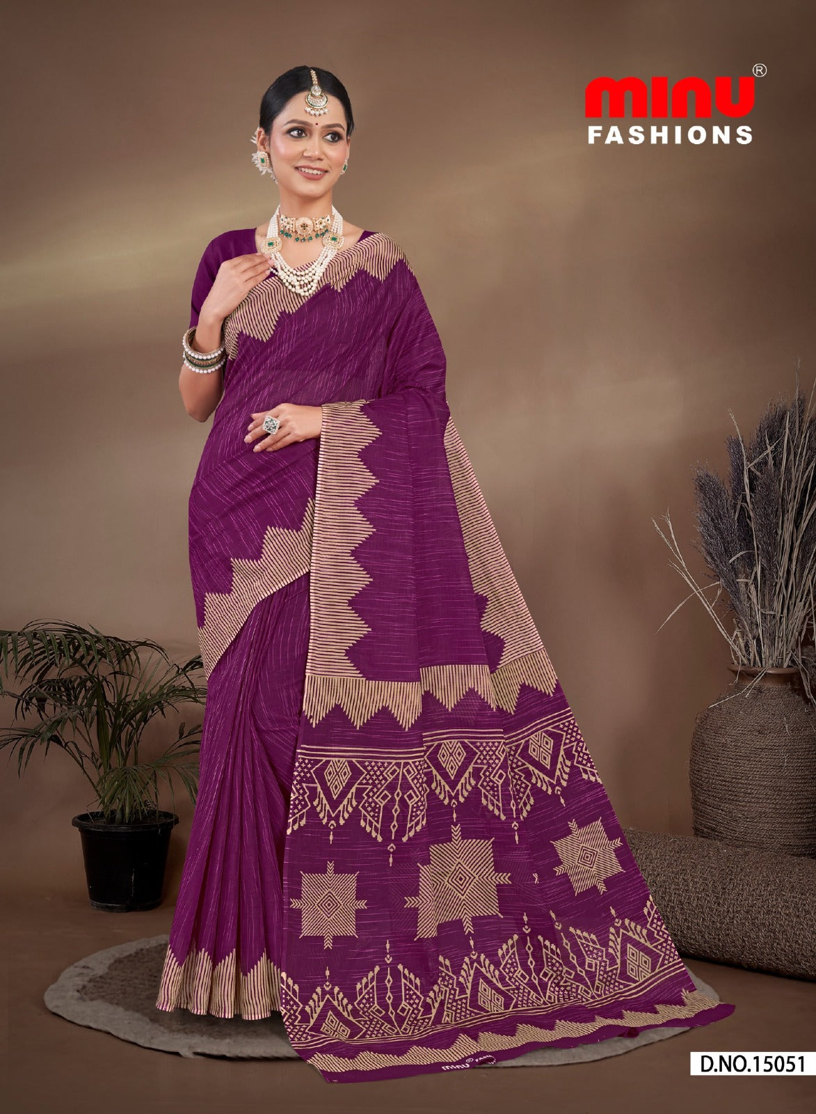 Printed Cotton Saree Rajanya (Vol-1) - 10 Pcs Set