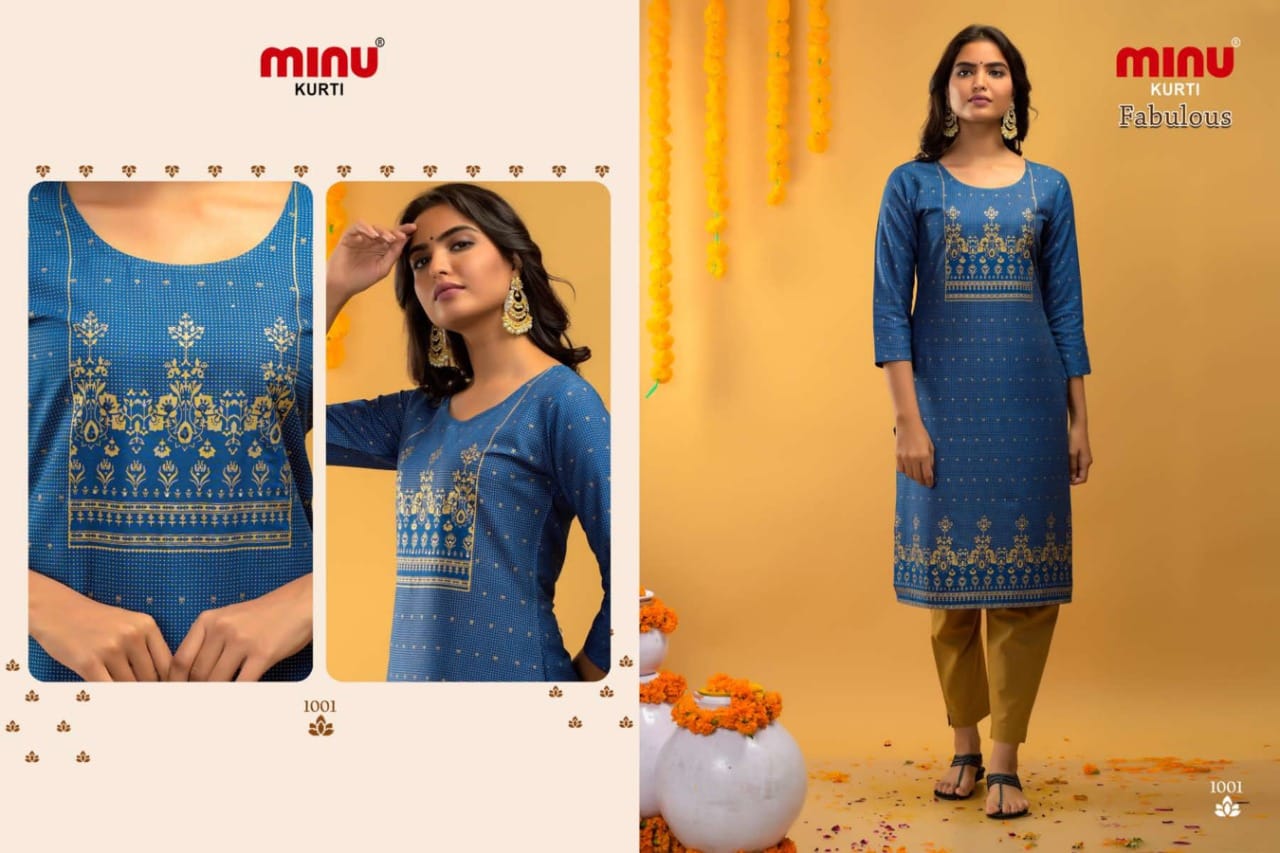 2 Piece Rayon Long Kurti Set Fabulous (6 Pcs Set)