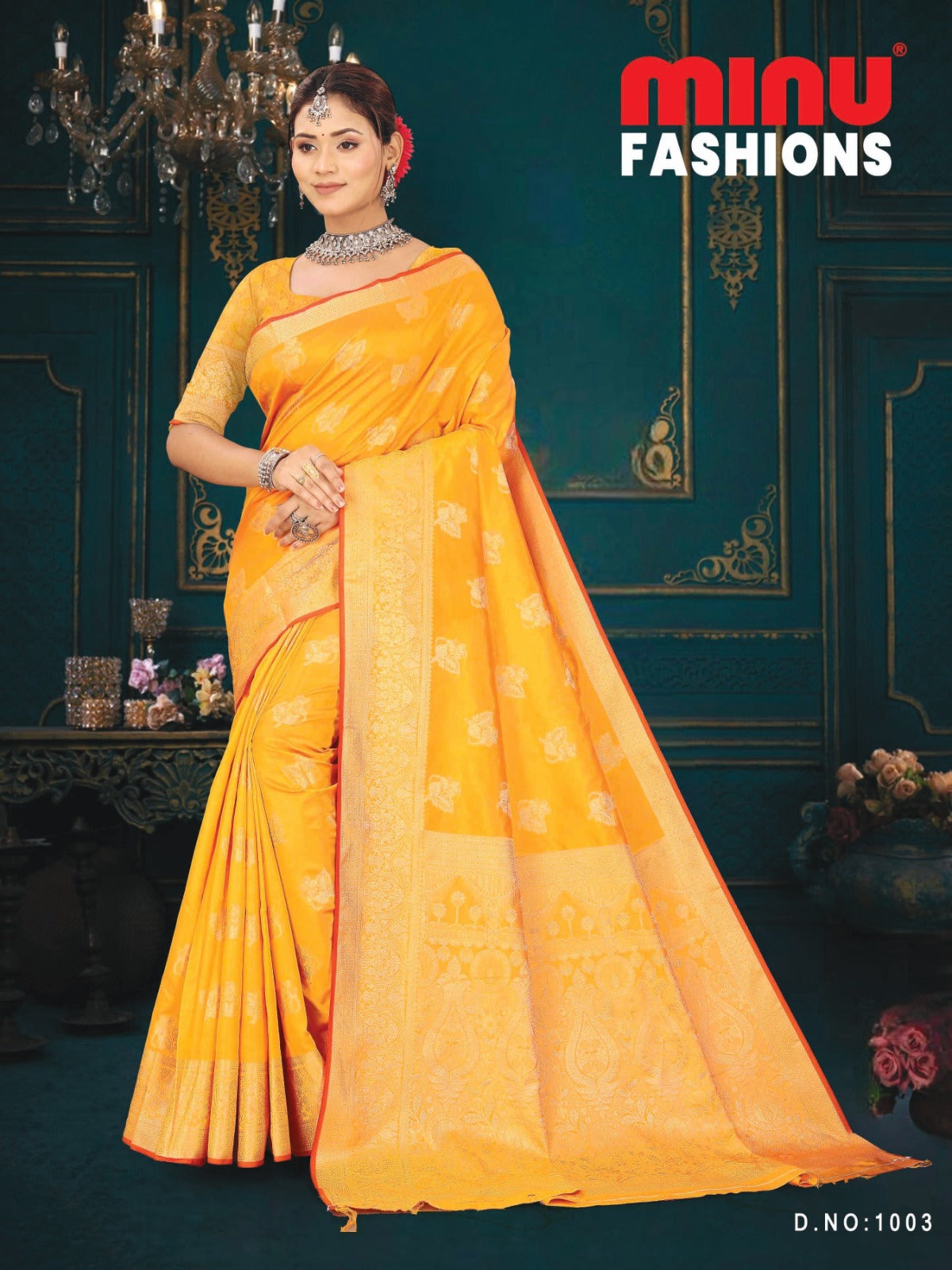 Fancy Saree Rosemerry (BP) - 6 Pcs Set