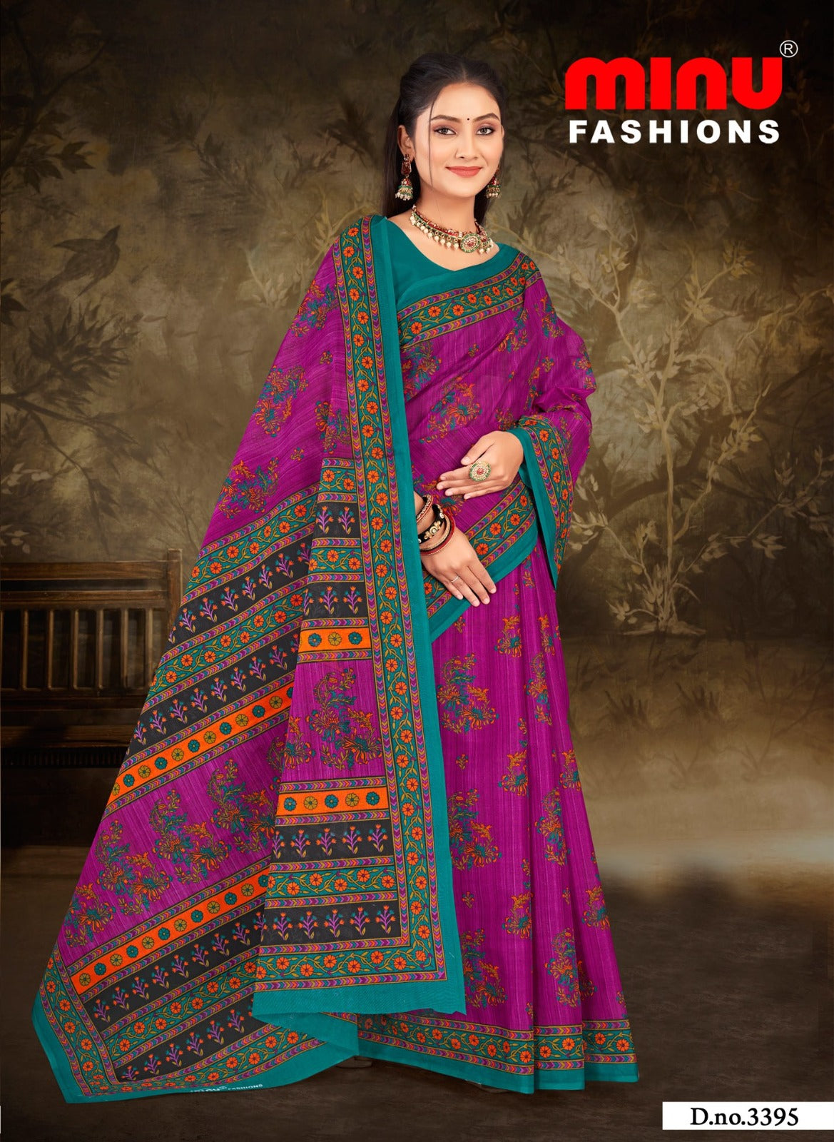 Printed Cotton Saree Kulfi - 10 Pcs Set