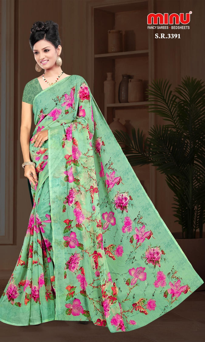 Fancy Saree Simran (BP) - 8 Pcs Set