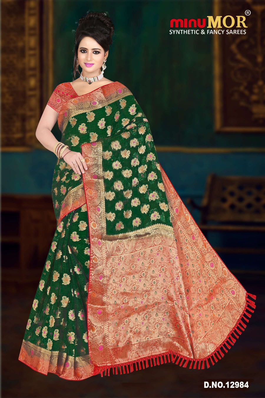 Fancy Saree Vijay Laxmi (Design No_ 12983) (BP) - 6 Pcs Set