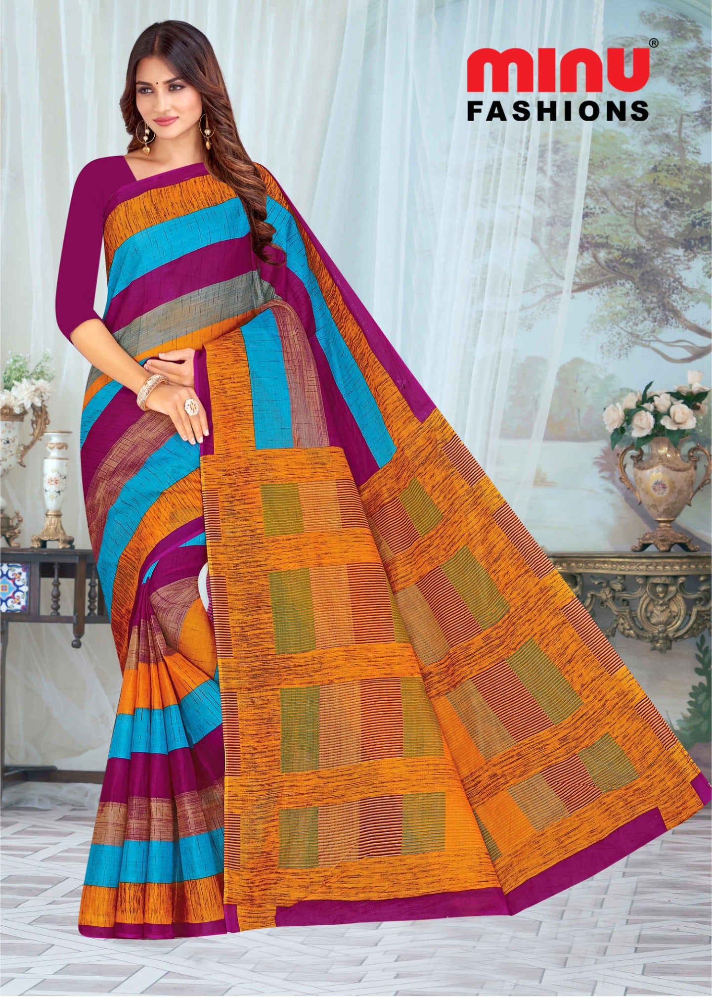 Cotton saree wholesale wearing woman