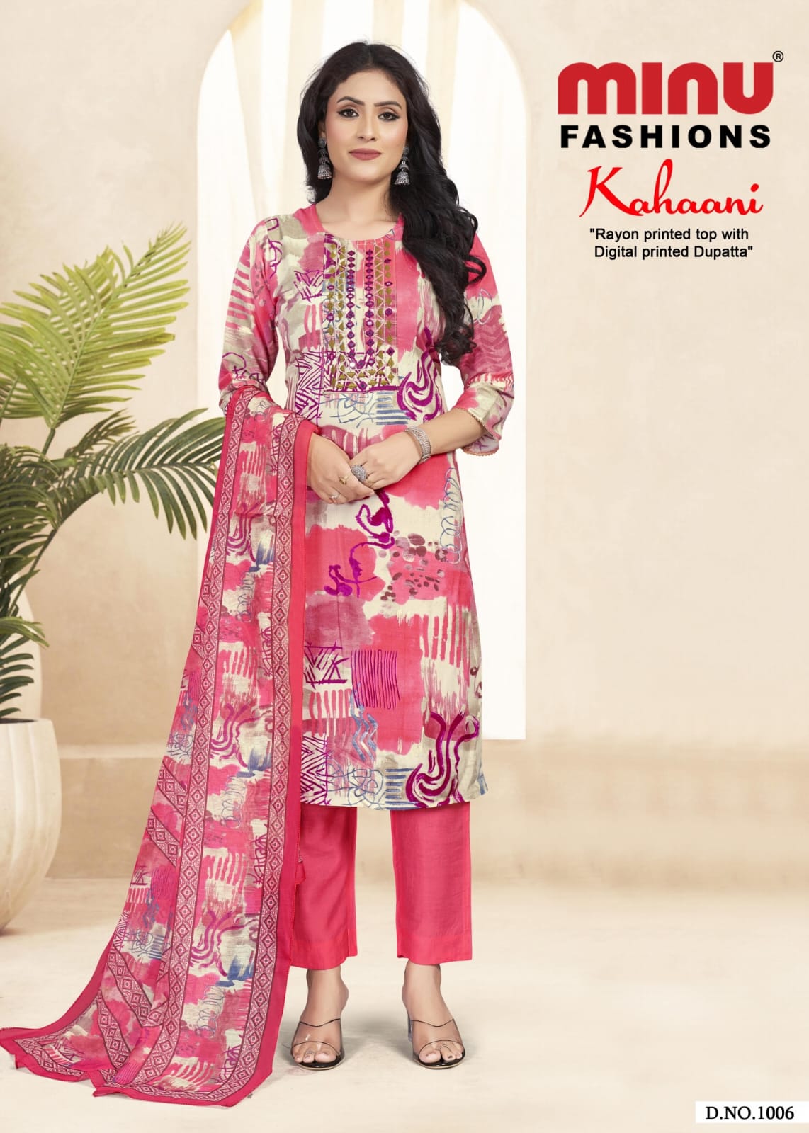 Printed Rayon Stitched Salwar Suit Kahaani - 10 Pcs Set