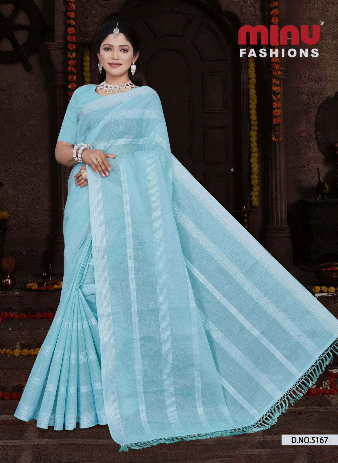 Embroidered Cotton Saree Himalaya Beauty Vol-5 (Special Rate) - 8 Pcs Set