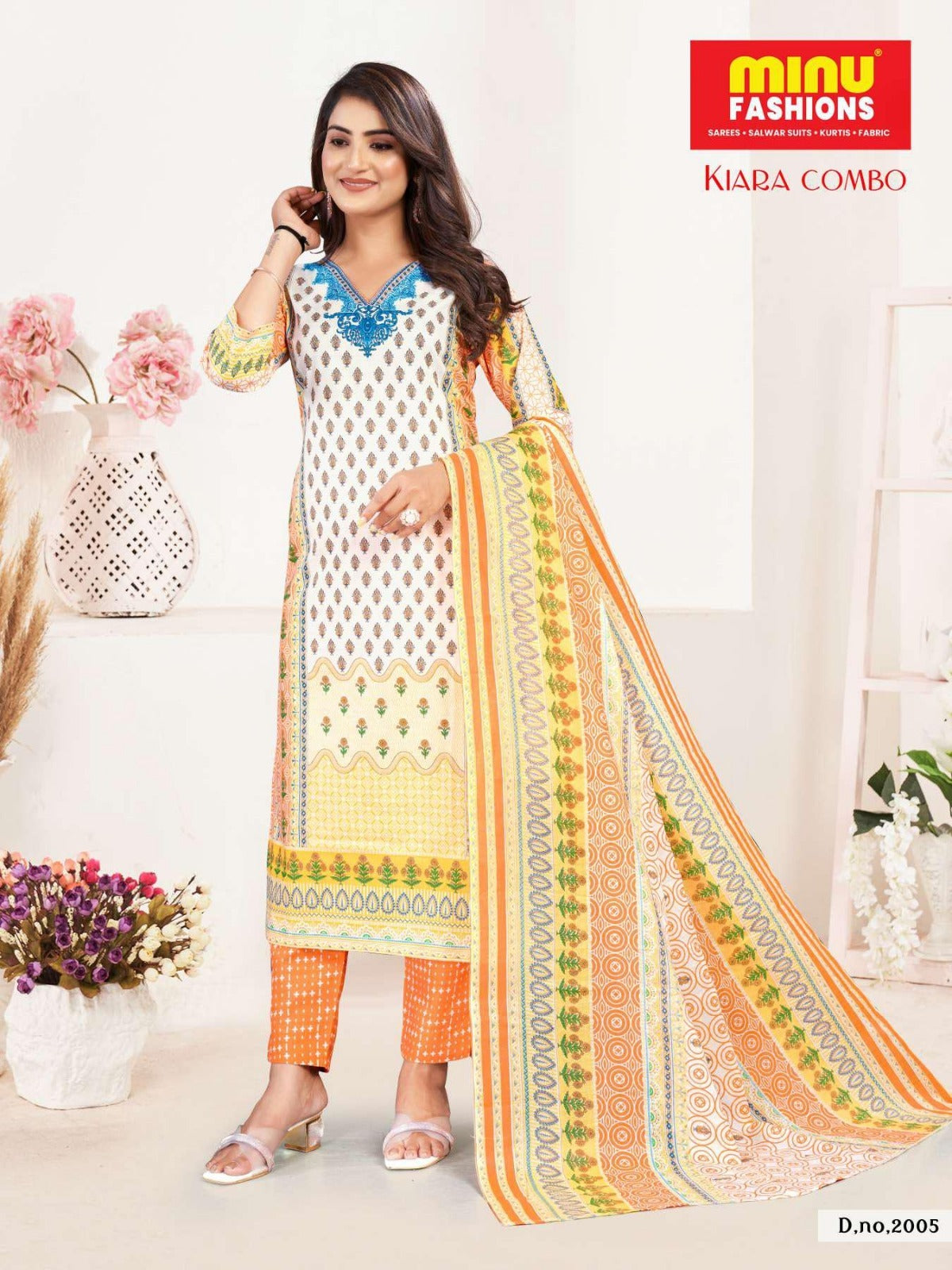 3 Piece Cotton Long Kurti Set Kiara Combo (Vol-2) - 8 Pcs Set
