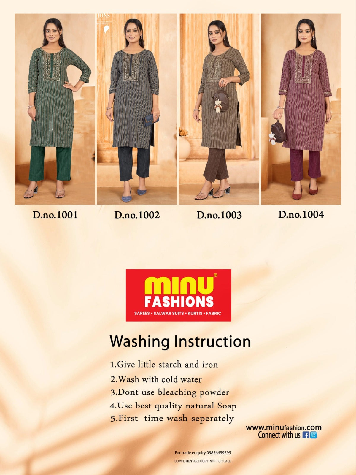 2 Piece Cotton Kurti Set Madhu Combo (Vol-3) - 4 Pcs Set
