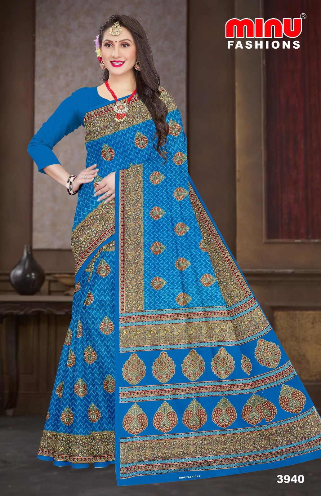 Printed Cotton Saree Malaika (Vol-43) (Special Rate) - 10 Pcs Set