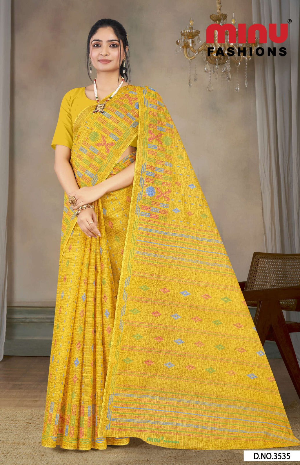 Malai Cotton Saree Mitali - 10 Pcs Set