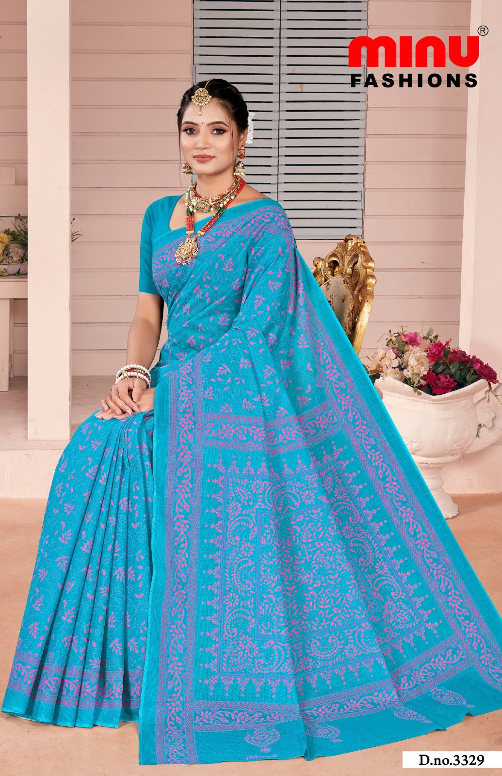 Malai Cotton Saree Nakshi Kantha (Vol-4) - 10 Pcs Set