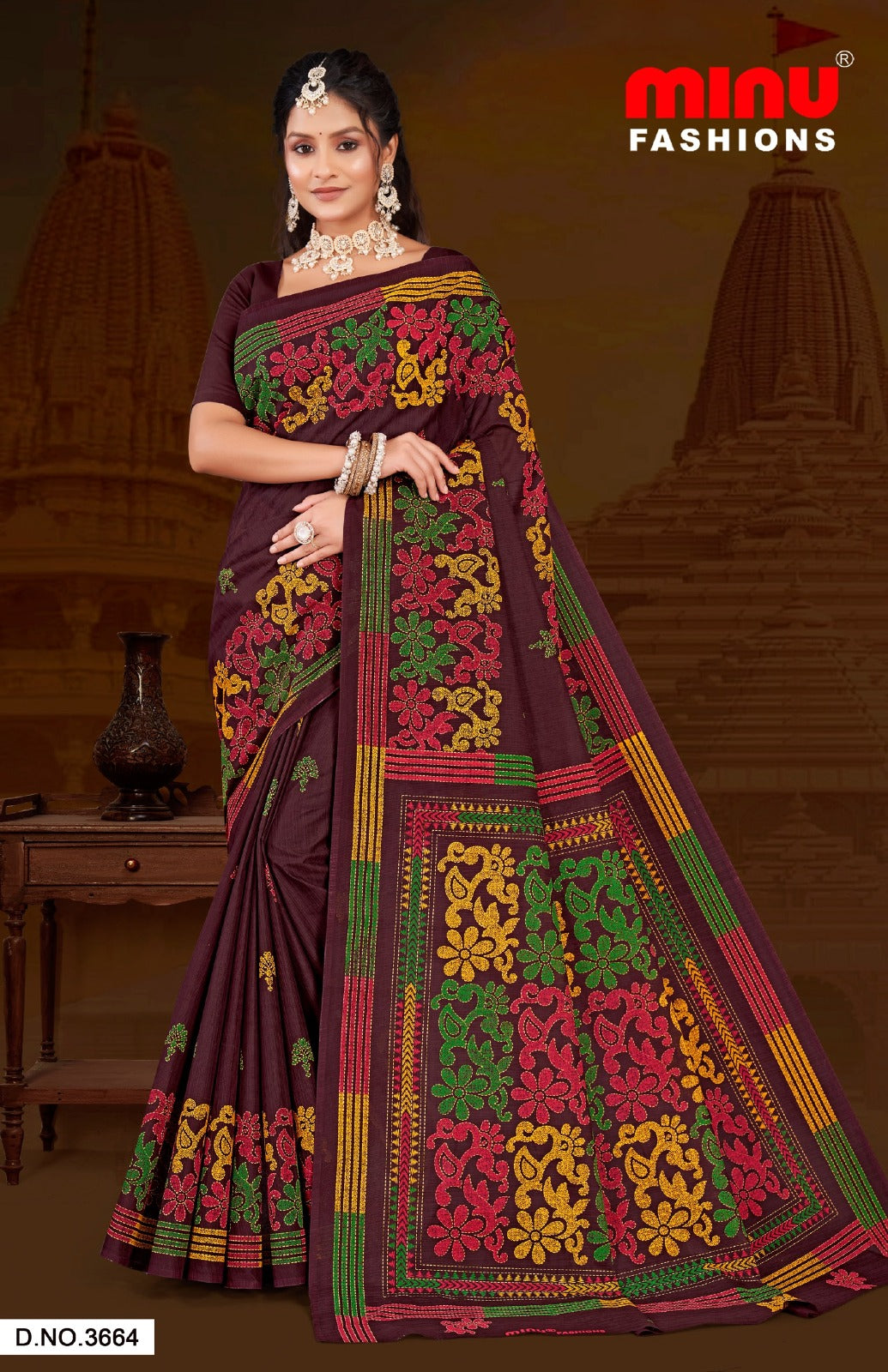 Malai Cotton Saree Orchid (Vol-5) - 8 Pcs Set