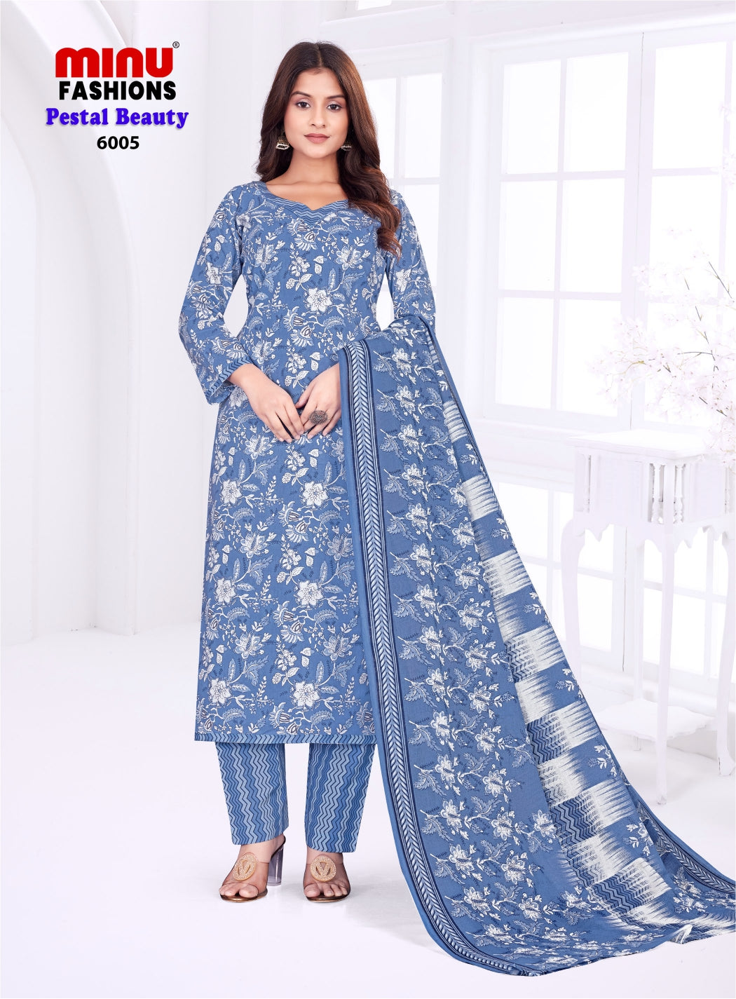Printed Cotton Unstitched Salwar Suit Pestal Beauty Vol-6 (Special Rate) - 10 Pcs Set