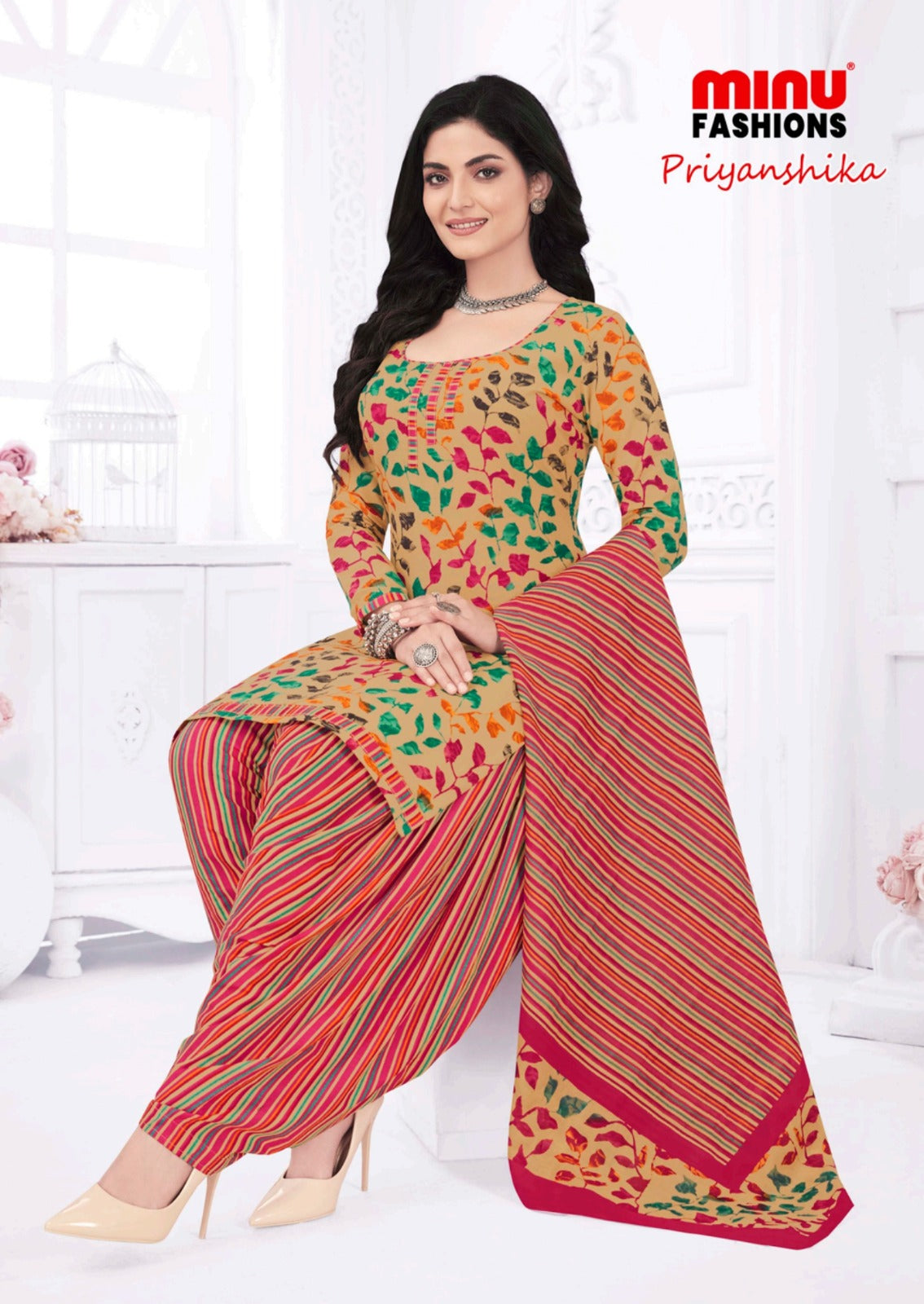 Printed Cotton Unstitched Salwar Suit Priyanshika (Special Rate) - 16 Pcs Set