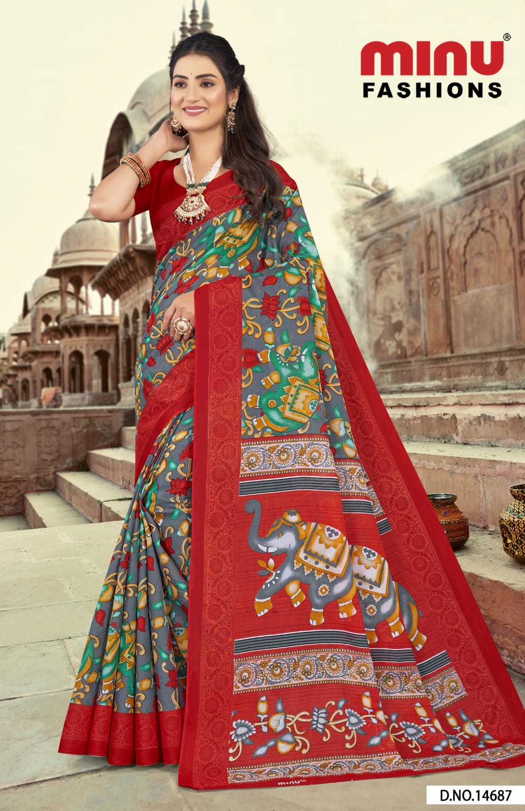 Malai Cotton Saree Rangat - 10 Pcs Set
