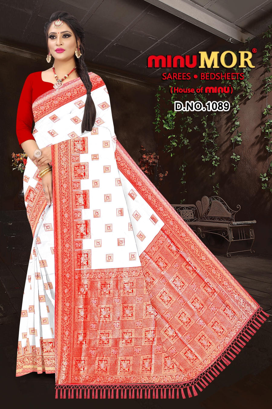 Fancy Saree Red Wire (BP) - 8 Pcs Set