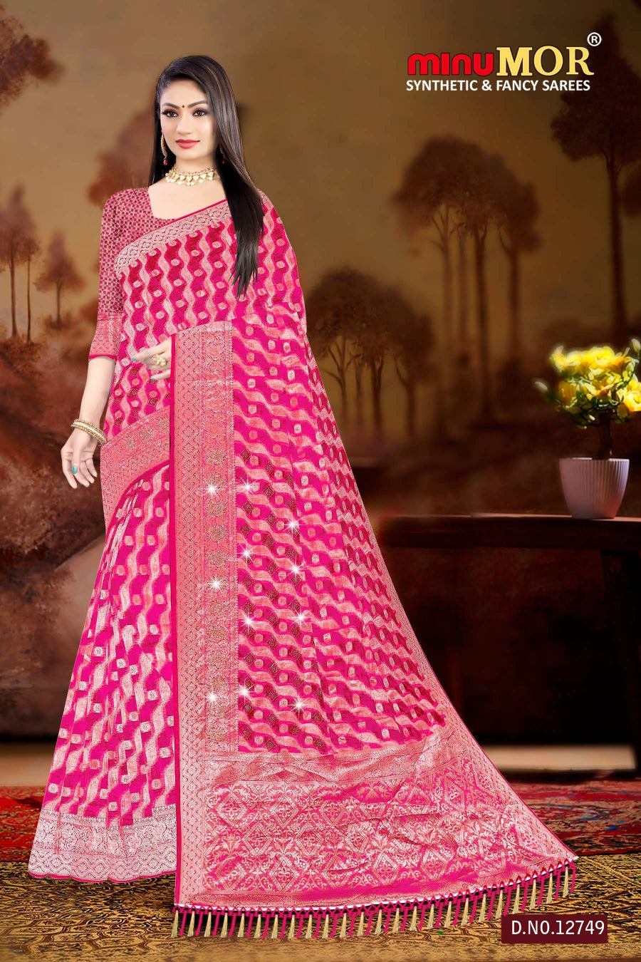 Fancy Saree Sajni (Design No_ 12749) (BP) - 6 Pcs Set