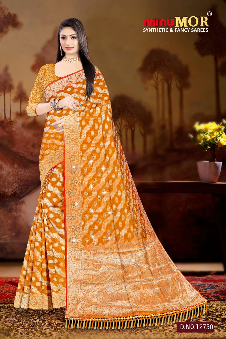 Fancy Saree Sajni (Design No_ 12750) (BP) - 6 Pcs Set