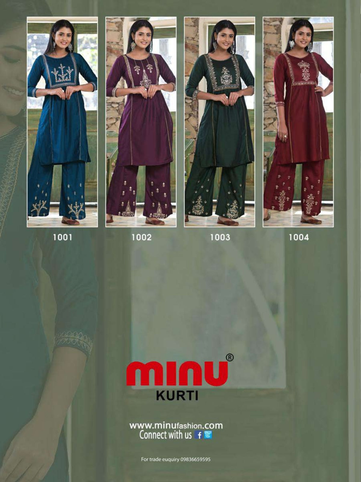2 Piece Rayon Kurti Set Tamanna Combo - 4 Pcs Set