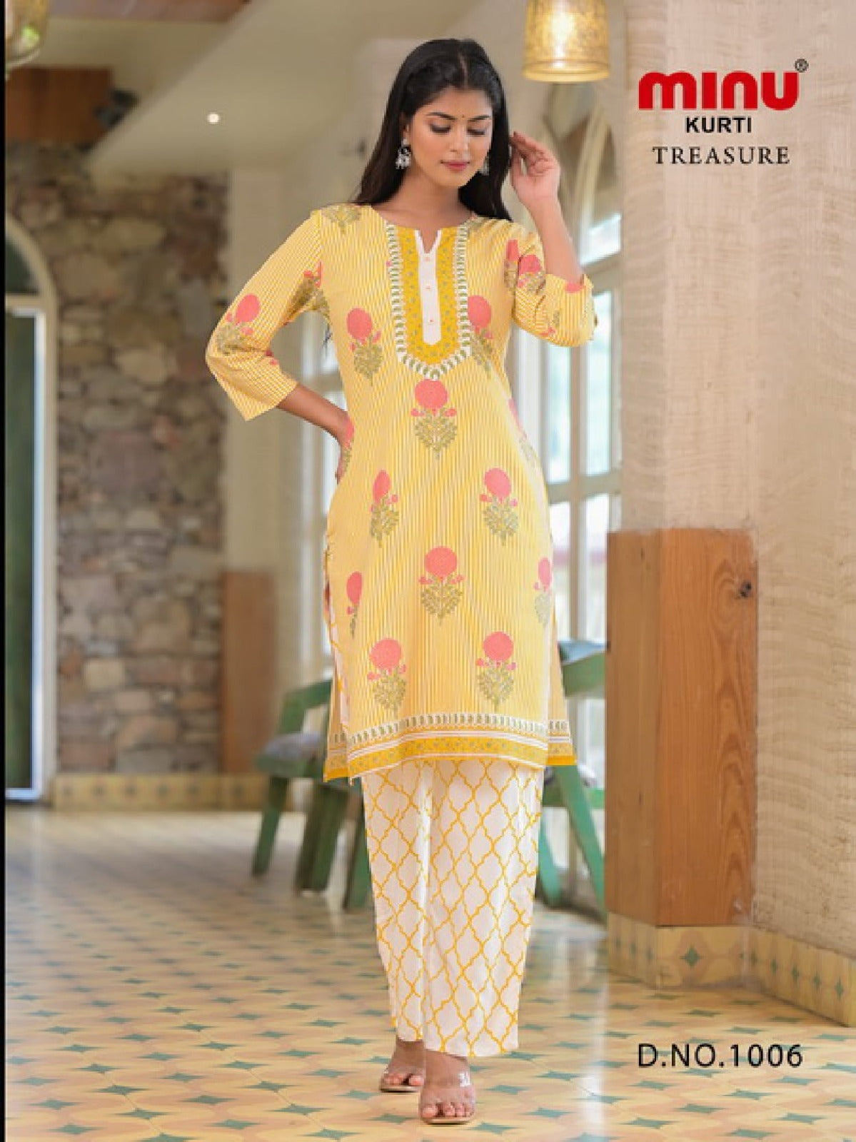 2 Piece Cotton Kurti Set Treasure Combo - 6 Pcs Set