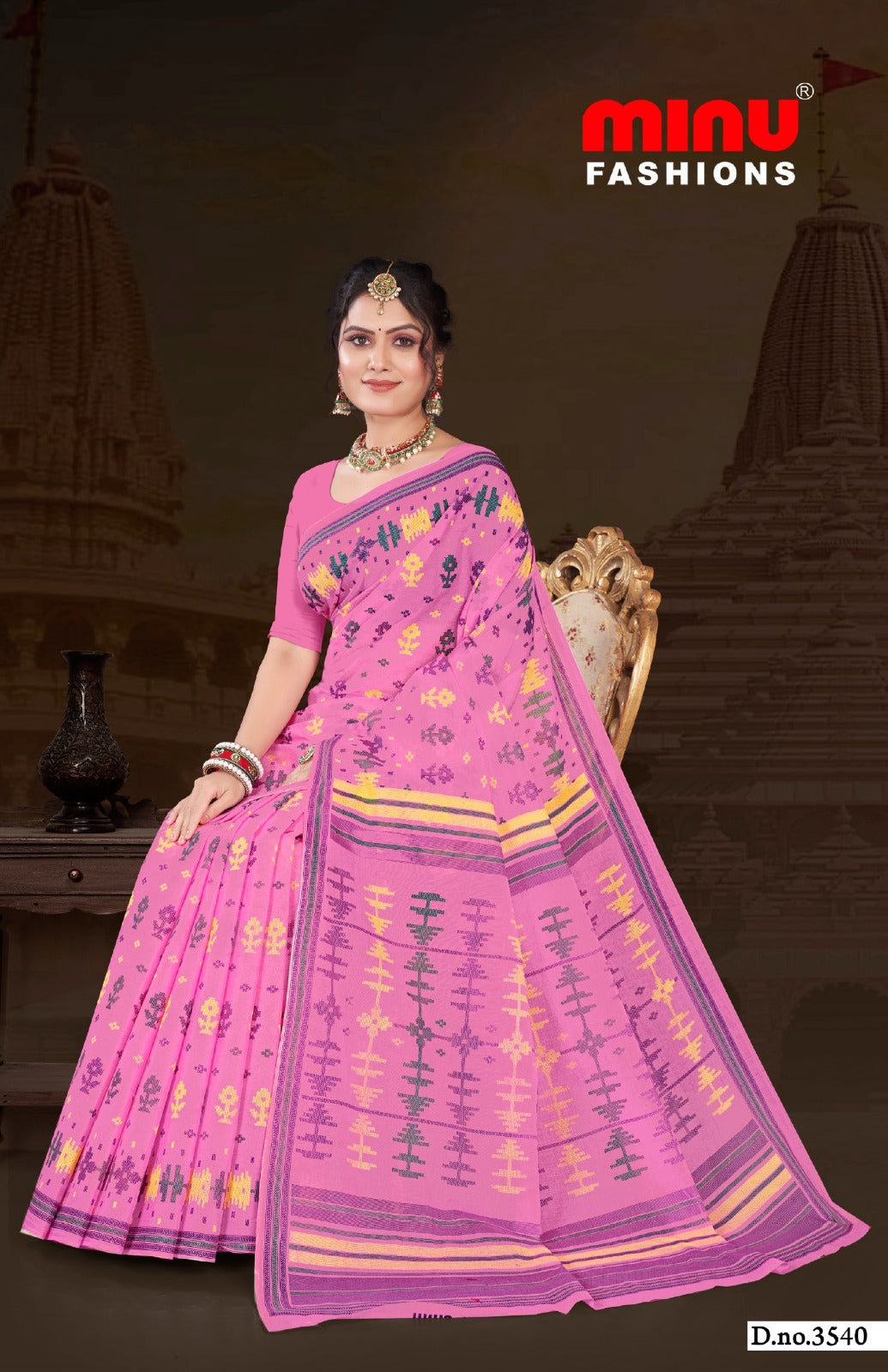 Malai Cotton Saree Tulip (Vol-2) - 8 Pcs Set