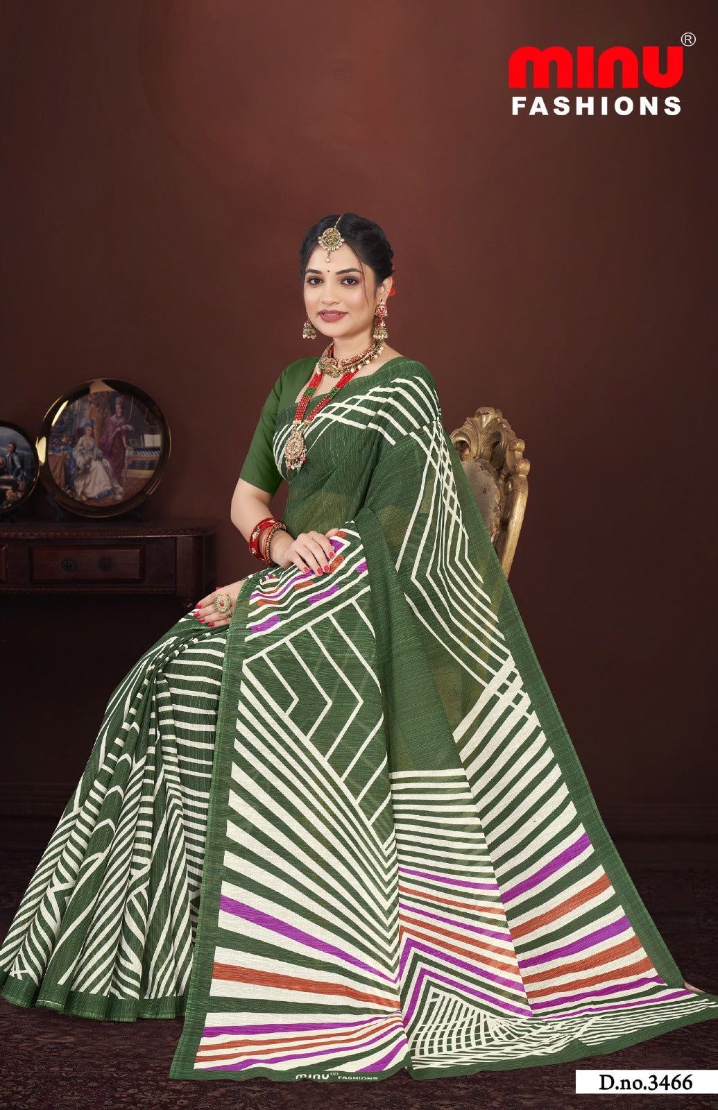 Malai Cotton Saree Velvet Touch (Vol-12) - 10 Pcs Set