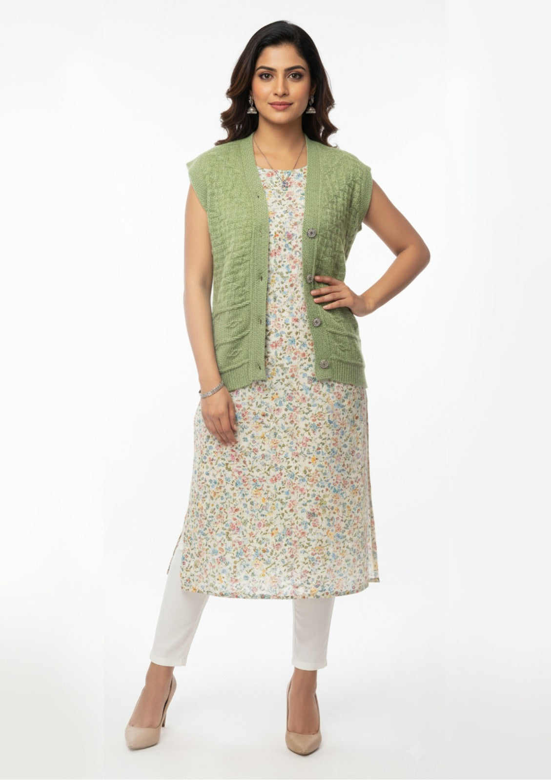 Woolen Half Sleeve Pullover Kusum (Special Rate) - Assorted 6 Pcs