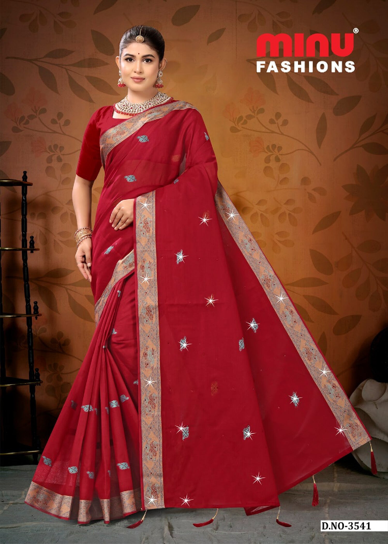 Almond EMB Saree (Special Rate)