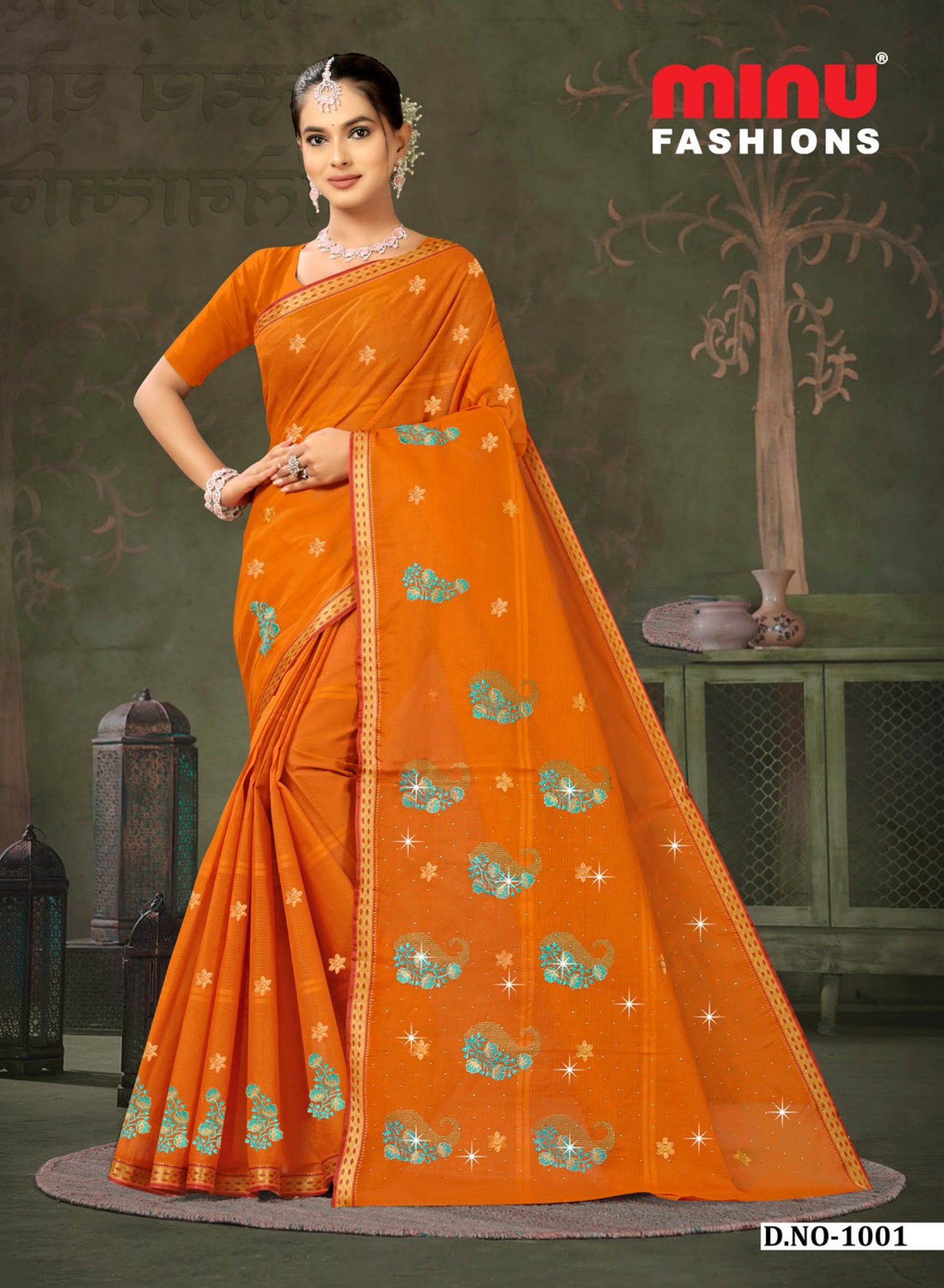 Embroidered Saree Gayatri - 08 Pcs Set