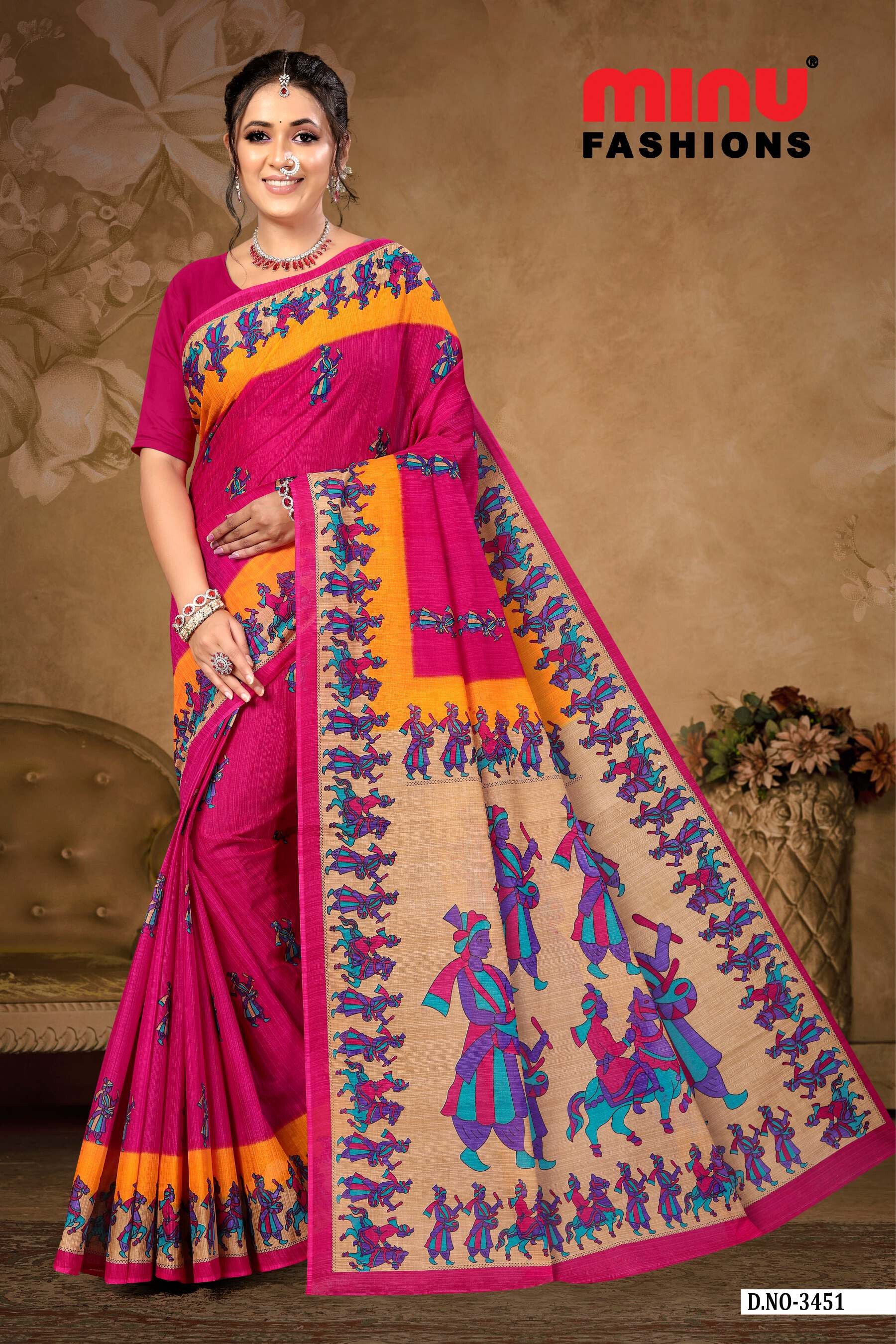 Malai Cotton Saree Kahar 8 Pcs