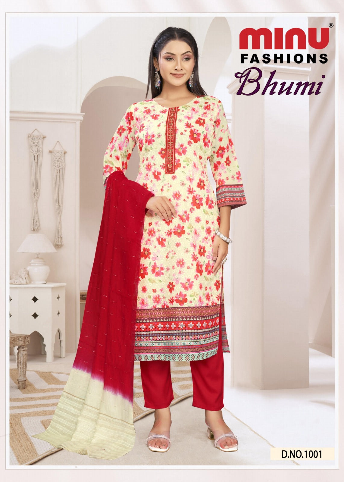 Printed Cotton Stitched Salwar Suit Bhumi (With Inner) - 8 Pcs Set