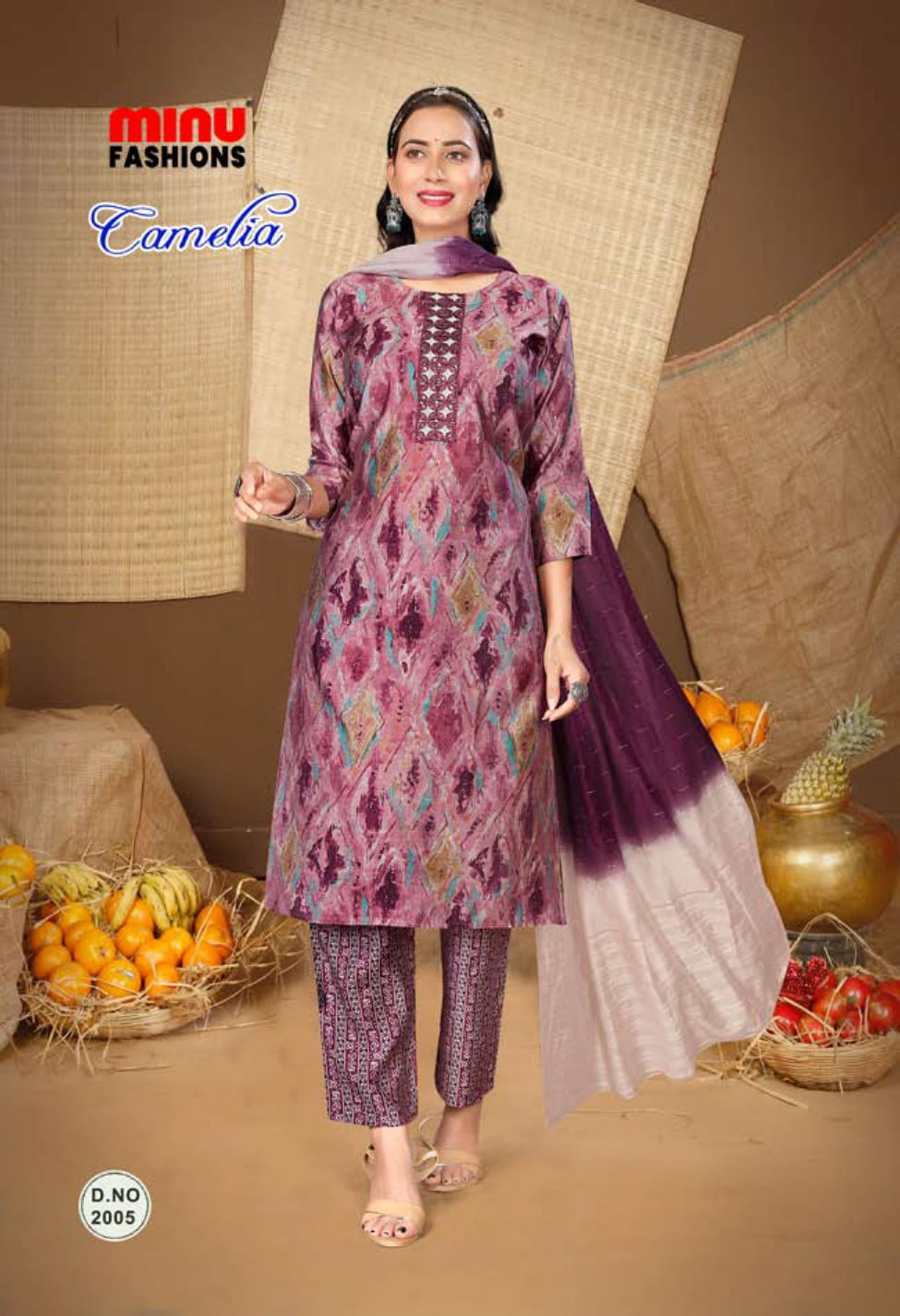 Printed Cotton Stitched Salwar Suit Camelia Vol-2 - 10 Pcs Set